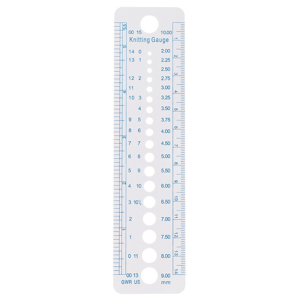 1pc Plastic Knitting Needle Gauge Inch cm Ruler Tool Sewing Accessories Tool