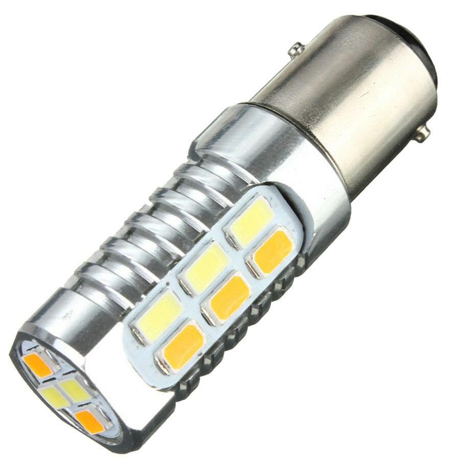 2Pcs Switchback 22LEDs Bulbs 1157/BAY15D SMD Amber Turn Signal /White DRL Light