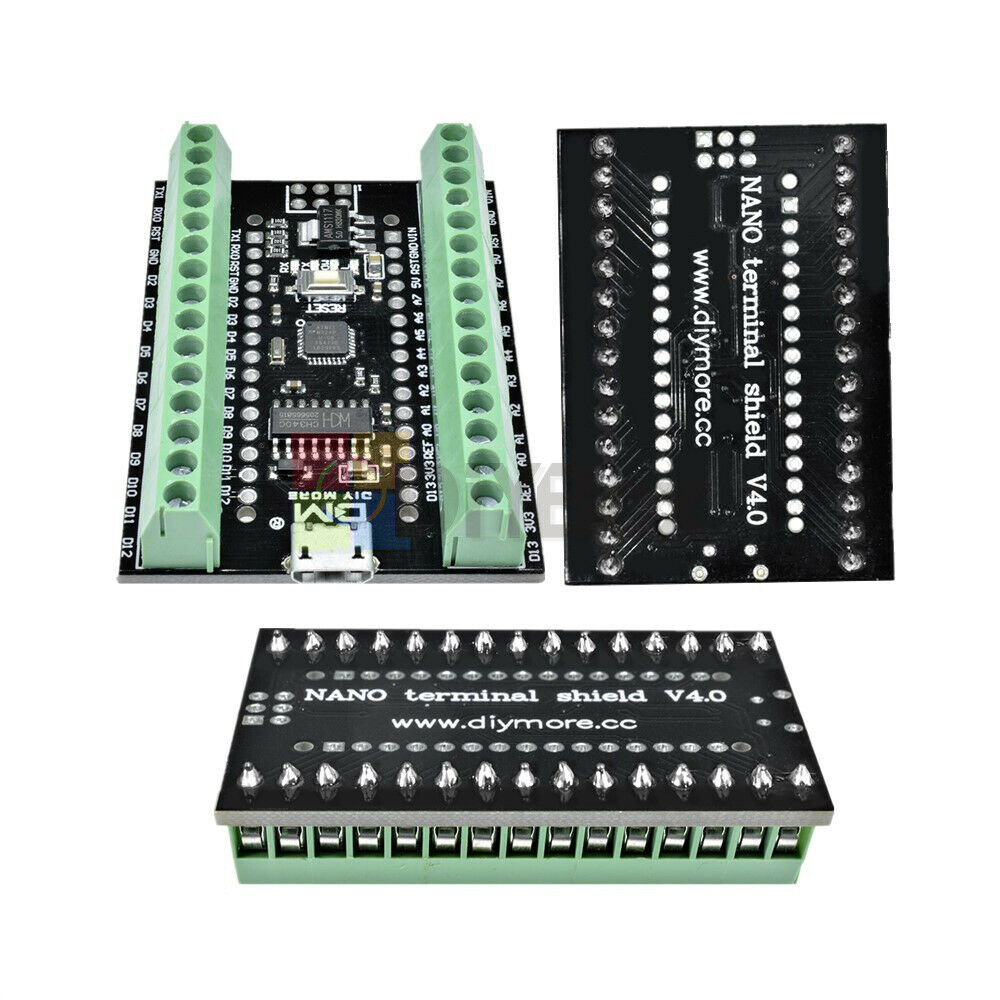 2 in 1 Atmega328P Nano3.0 CH340 USB Driver + Terminal Adapter Expansion Board