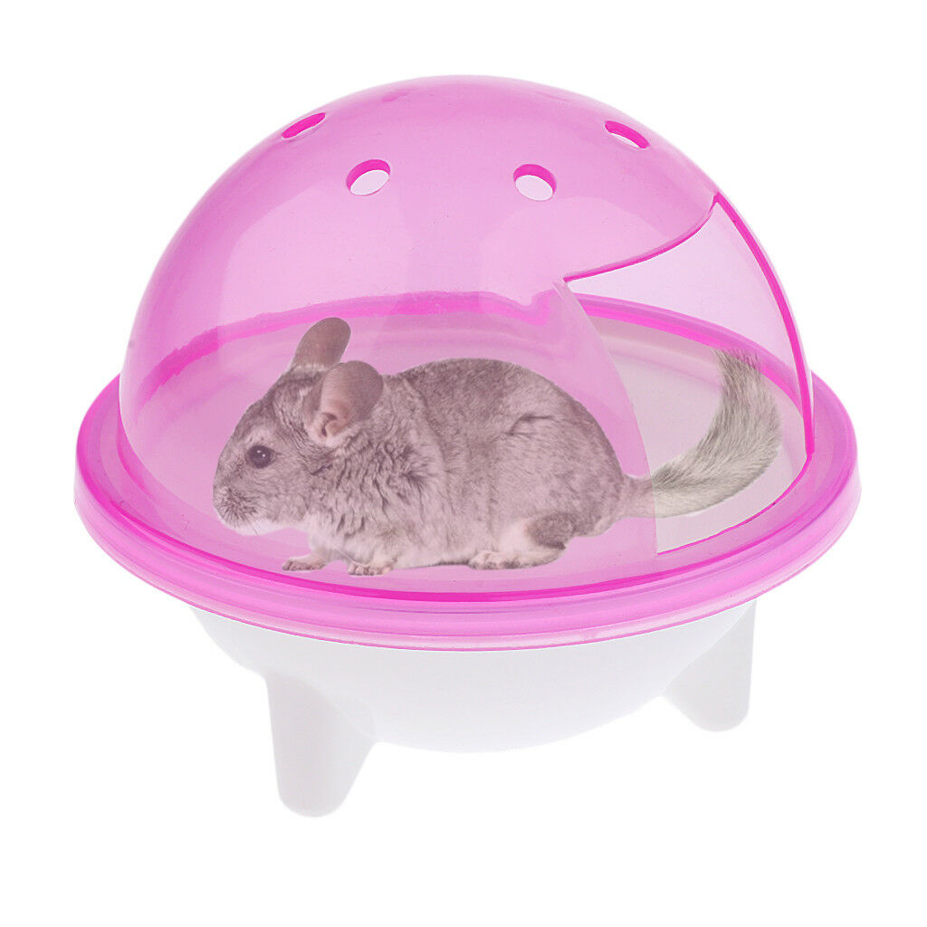 Pet Hamster UFO Type Bathroom Bath Sand Room Sauna Toilet Bathtub Pink