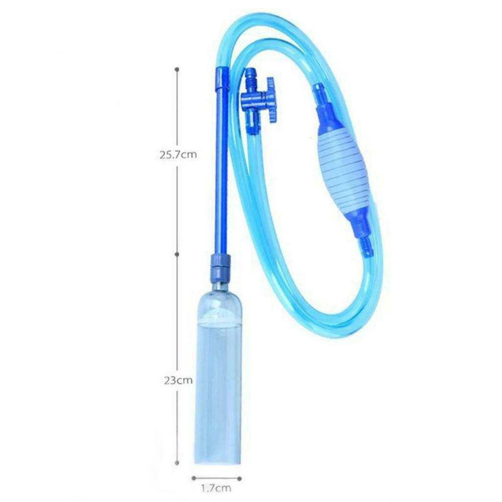 Blue Fish Tank Gravel Sand Cleaner Long Nozzle Water Changer Flow Controller