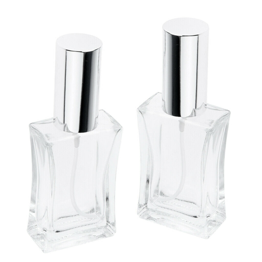 2 Pcs 30ml Glass Refillable Spray Perfume Bottle Empty