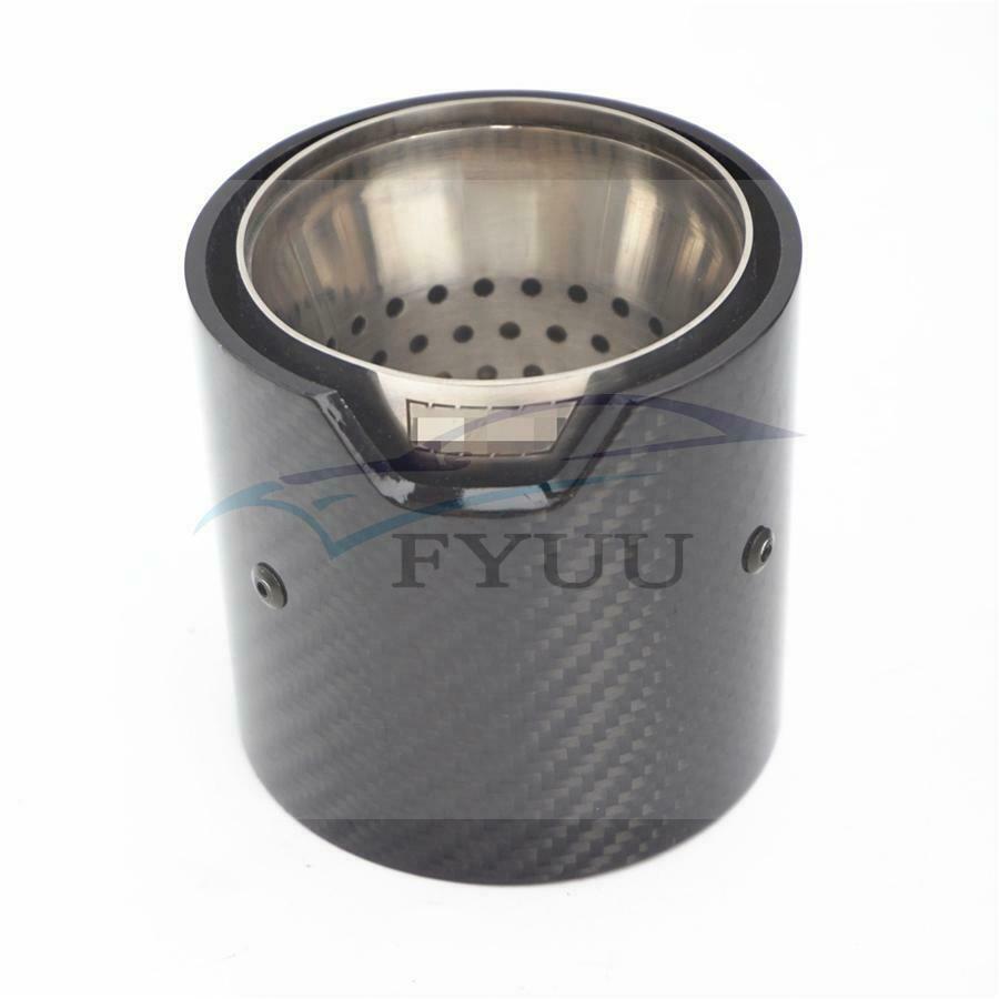 1 Pcs Matte Real Carbon Fiber Exhaust Tip Pipe For BMW M Performance 63 / 93mm