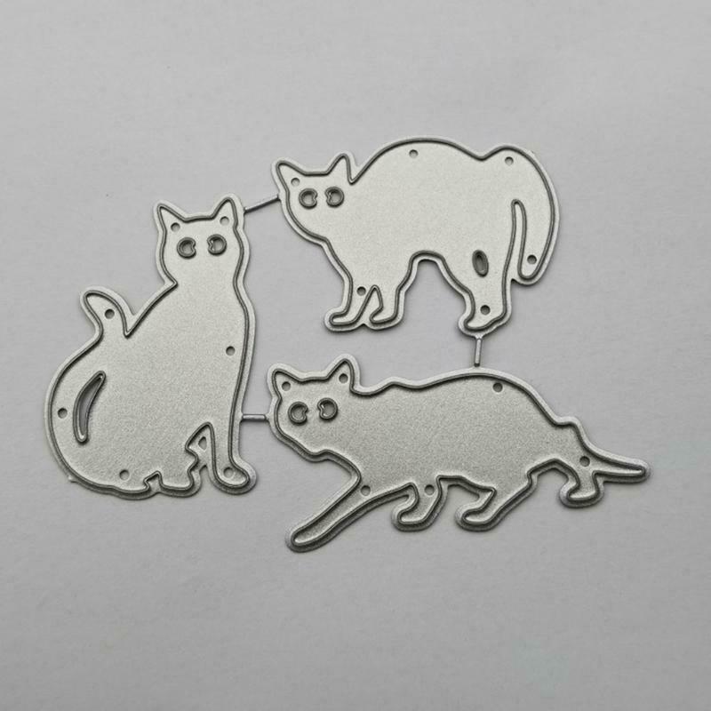 Three Cats Carbon Steel Cutting Dies DIY Scrapbooking Photo Album Embossing