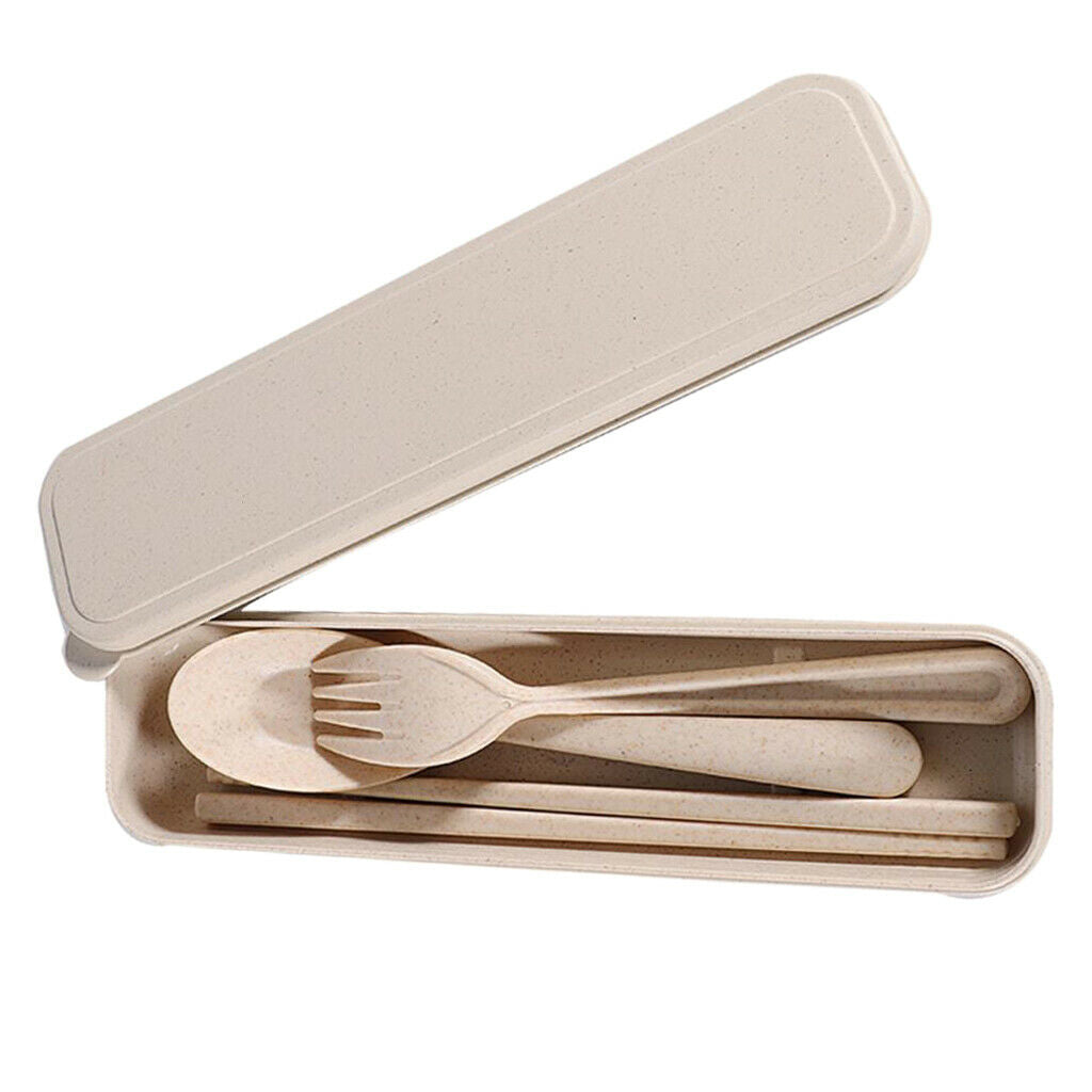 Portable Spoon Fork Chopsticks Set with Case Cutlery for Home Office Travel