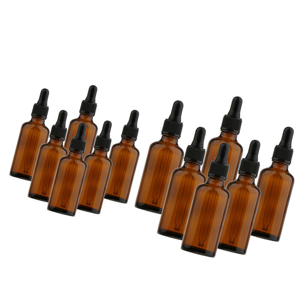 Travel / Home Pack of 12, Portable Glass Empty Essential Oil Bottles, Refillable