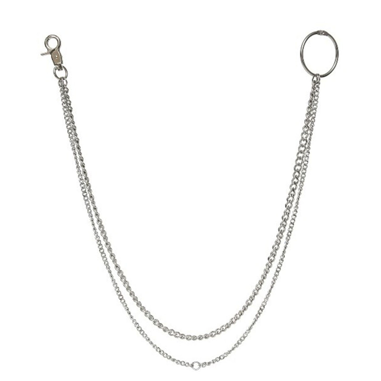 Men Double Link Metal Pants Wallet Chains Biker Trucker Punk Jean Key Chain