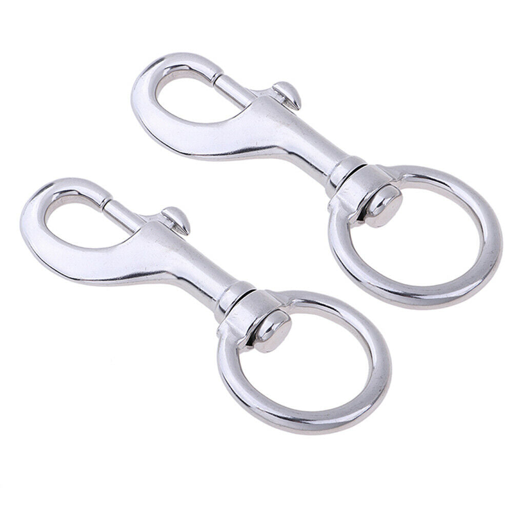 2x 316 Stainless Steel Eyelet Snap Hook with