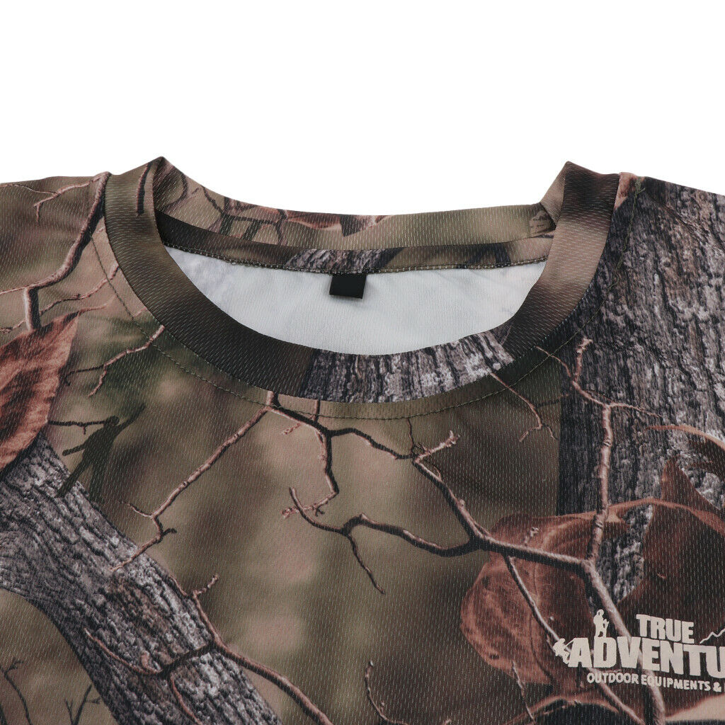 Men Short Sleeve T Shirt Hunting Bionic Camouflage Quick-dry Clothing XL