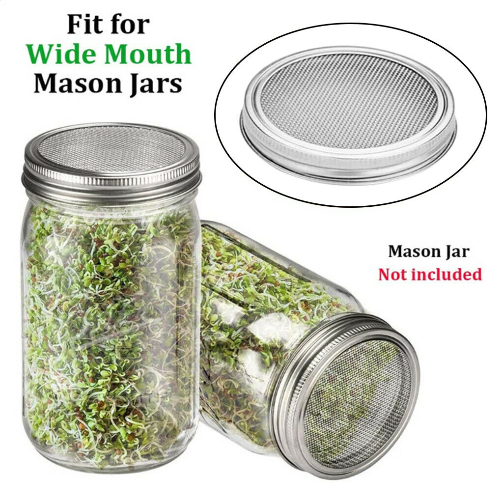 Stainless Steel Mason Jar Sprouting Strainer Lid Cover for Growing Broccoli