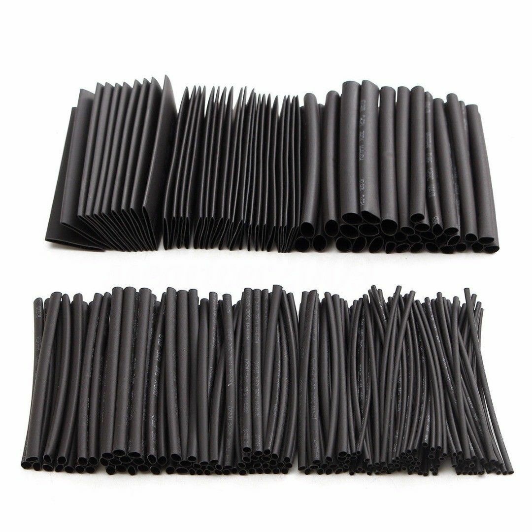 218pcs Black Glue Weatherproof Heat Shrink Sleeving Tubing Tube Assortment Kit