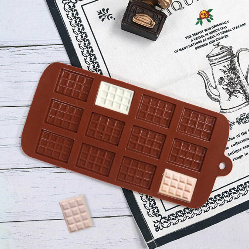12 Cell Cavity Mini Chocolate Bar Candy Professional Silicone Mould Decor.l8