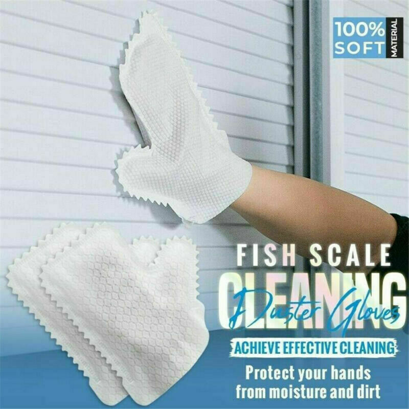 10pcs/bag Home Fish Scale Cleaning Duster Gloves Disposable Non-woven
