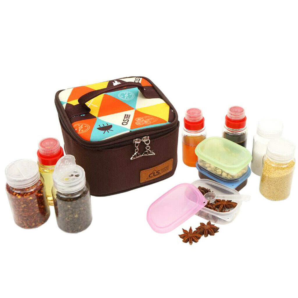 10pcs Portable Seasoning Box Spice Jar Condiment Container for BBQ Camping