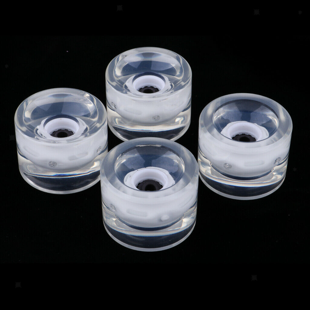 4pcs 70mm Light-Up Longboard Skateboard Wheels Magnetic Core Wheels White