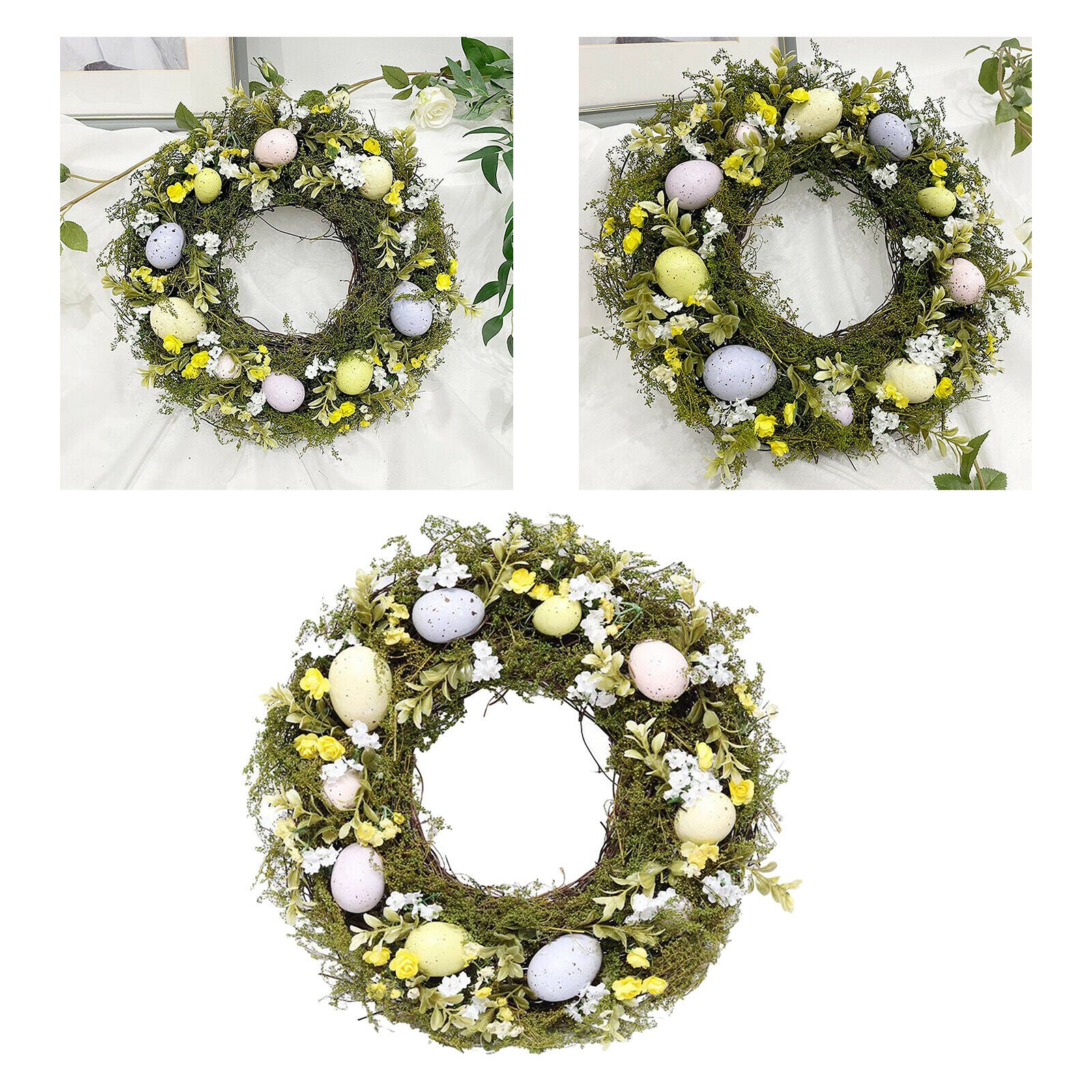 Easter Egg Wreath 35cm Artificial Plants Garland Wall Wedding Decor Sign