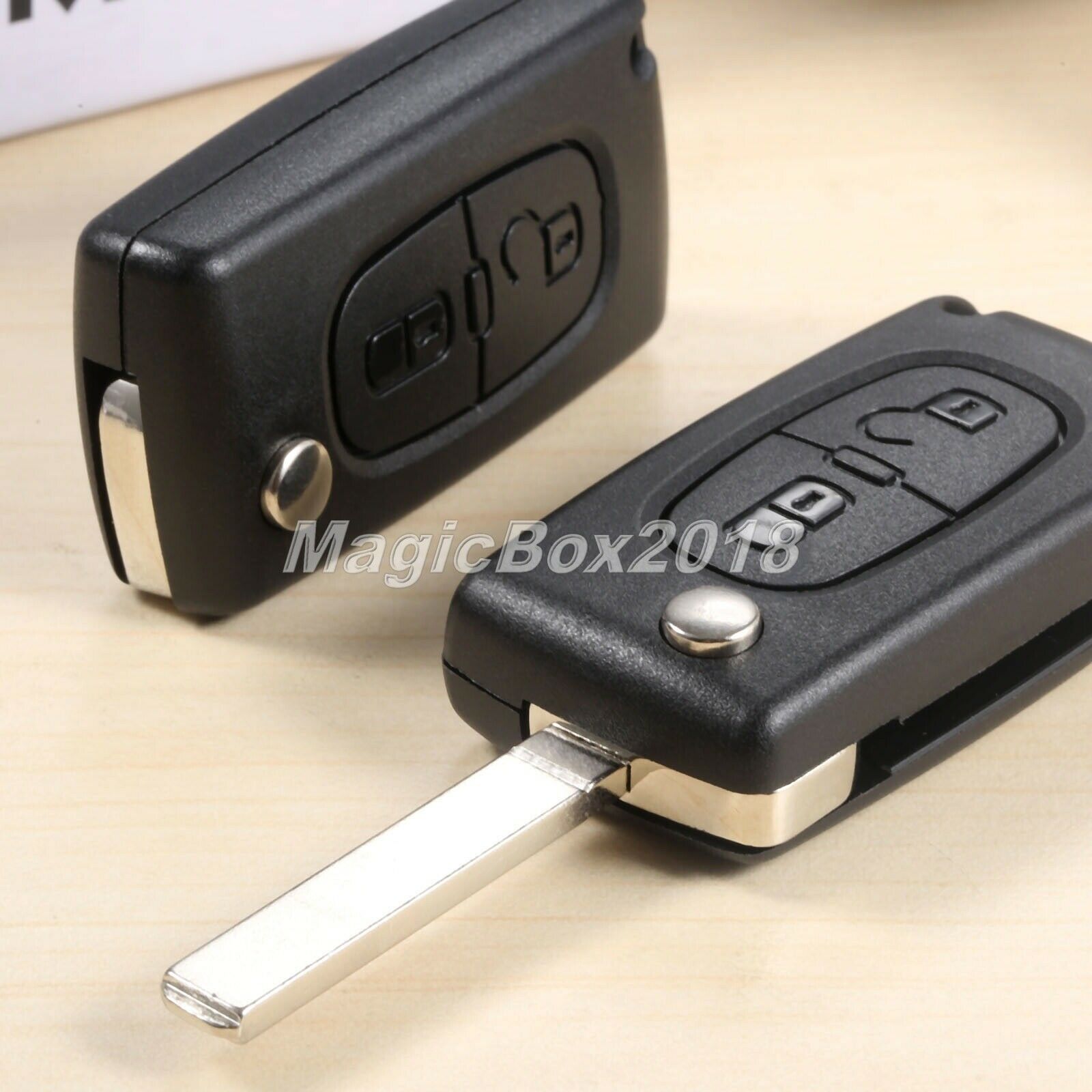 2Pcs Remote Key D46 PCF7941 Chip VA2 Uncut Blade Fit For Car CITROEN C2 C3 C4 C5