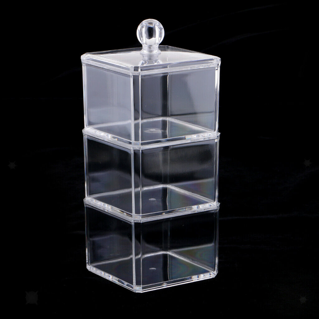 3 Stackable Clear Acrylic Kitchen Storage Box Case Makeup Container with lid