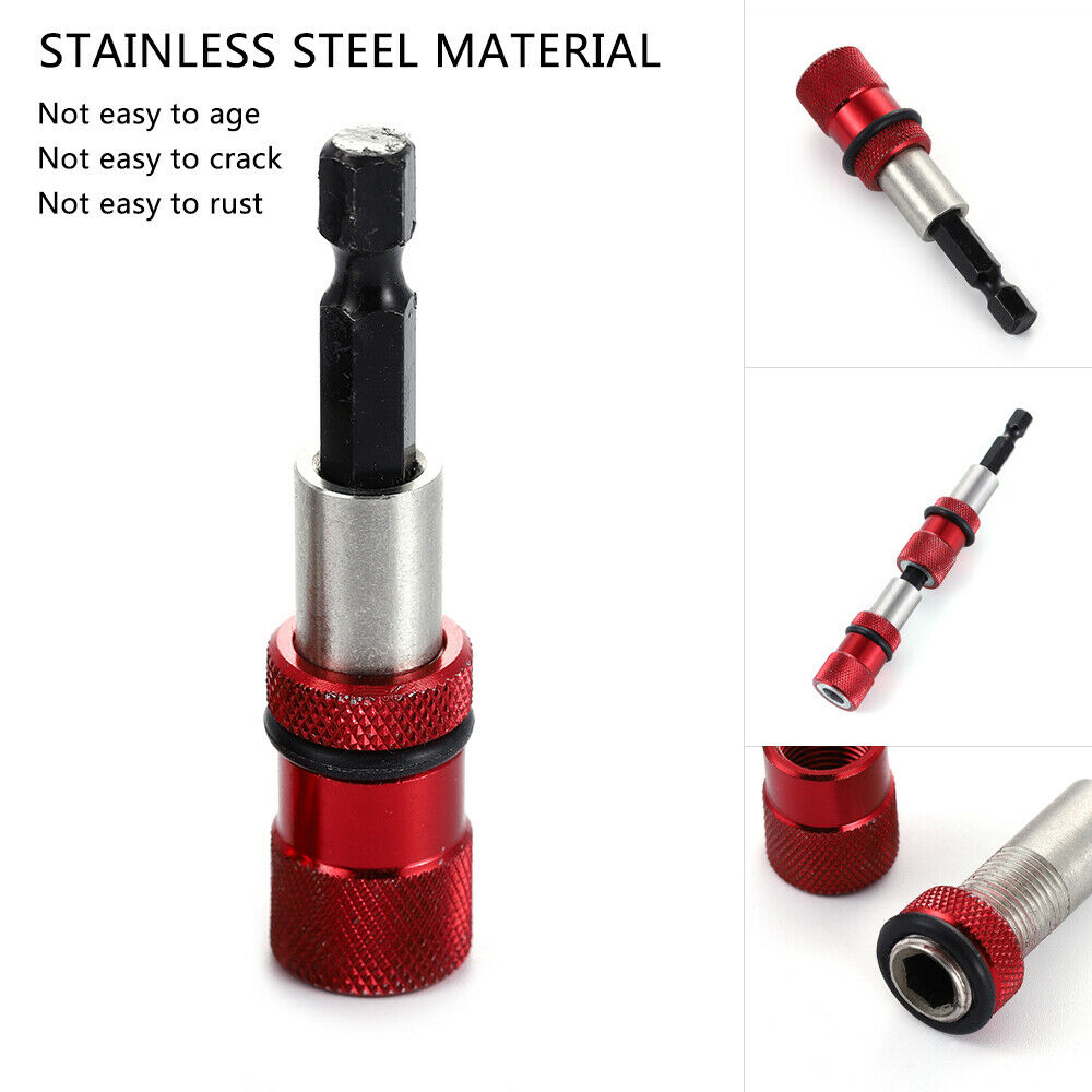 1/4" 60mm Hex Shank Magnetic Screw Bit Holder Drill Quick Release Driver Tool AU