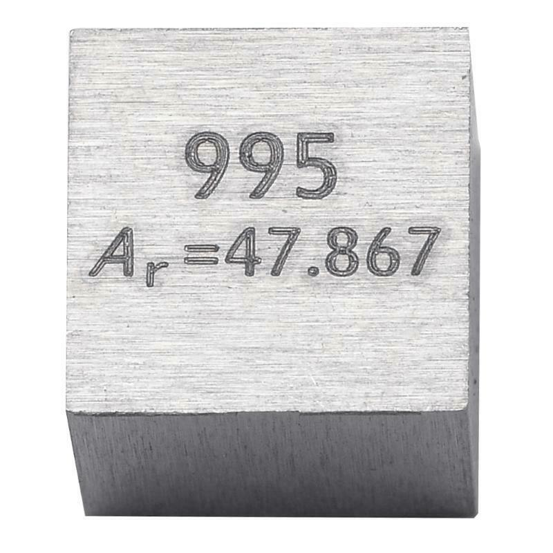 99.5% Pure Titanium Cube Ti Block Metal Carved Element Periodic Table Supplies