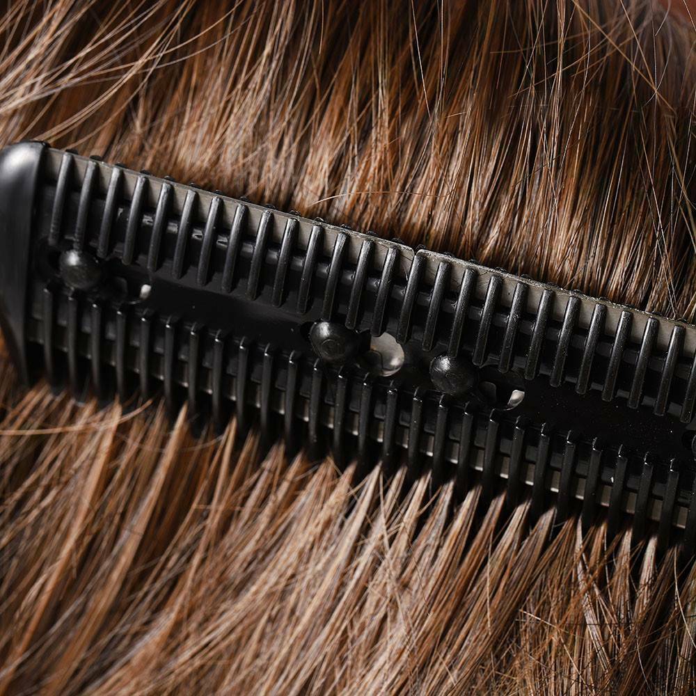 3Pcs Hair Thinning Cutting Trimmer Razor Comb With Blades Hair Cutter Comb DIY~