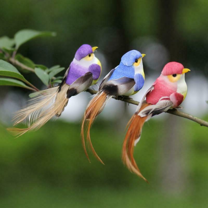 12 Pcs Feather Bird Artificial Simulation Foam Wedding Party Garden Decoration