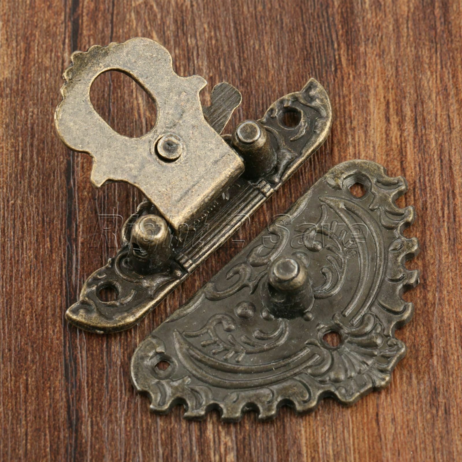European Carved Decor Jewelry Box Latch Catch Hasps Retro Cabinet Clasp Buckle