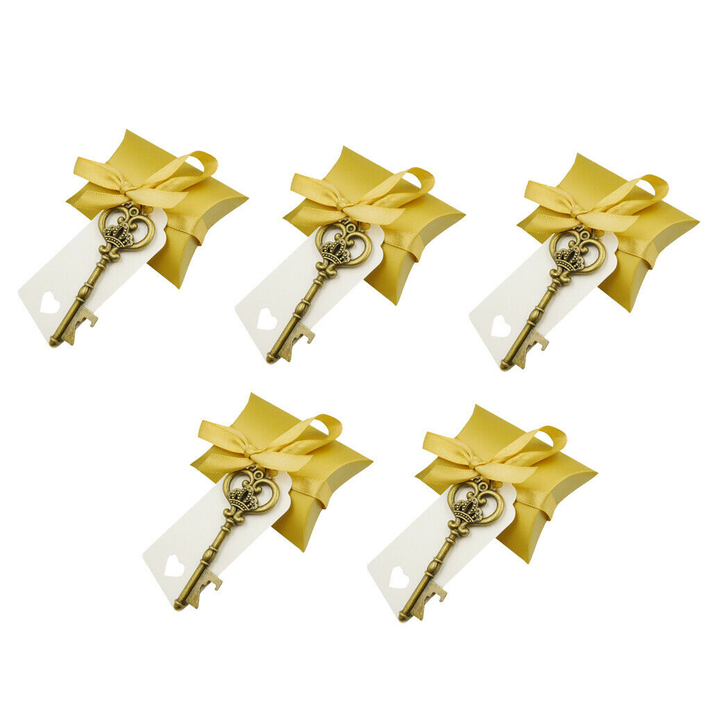 5pcs wedding party favor guest gifts candy box and bottle openers ornaments