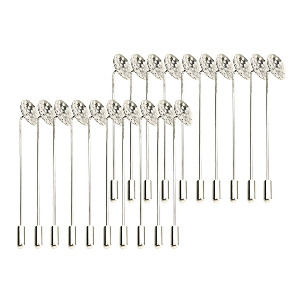 20pcs 7.5cm Long  DIY Clutch Brooch Finding Pin Back Stick Pad Base