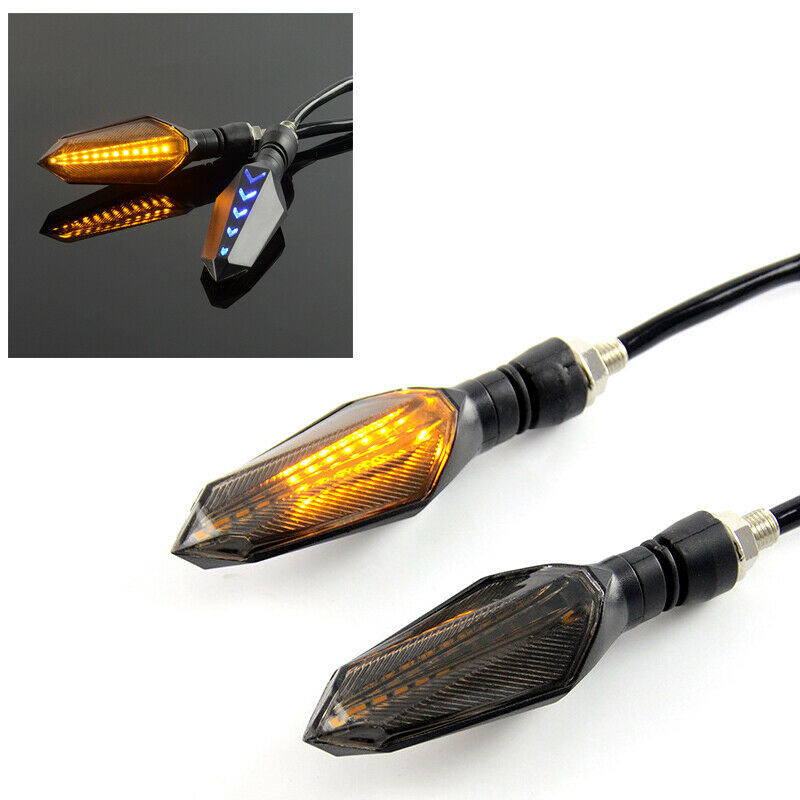 2x Motorcycle Turn Signal Flowing Water Tail Light LED Daytime lights waterproof