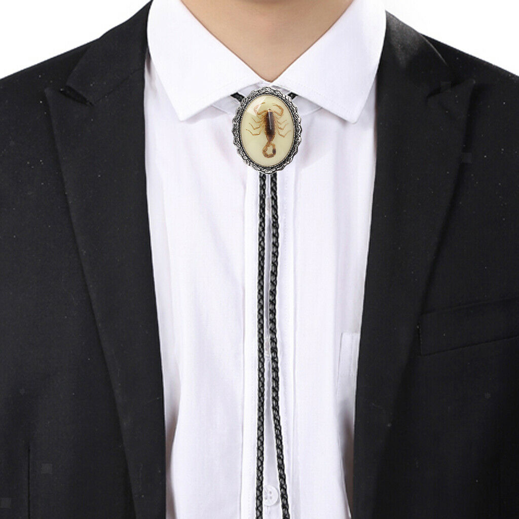 2x Men Women Night Light up Scorpion Bolo Tie Shirt Necktie Cowboy Necklace