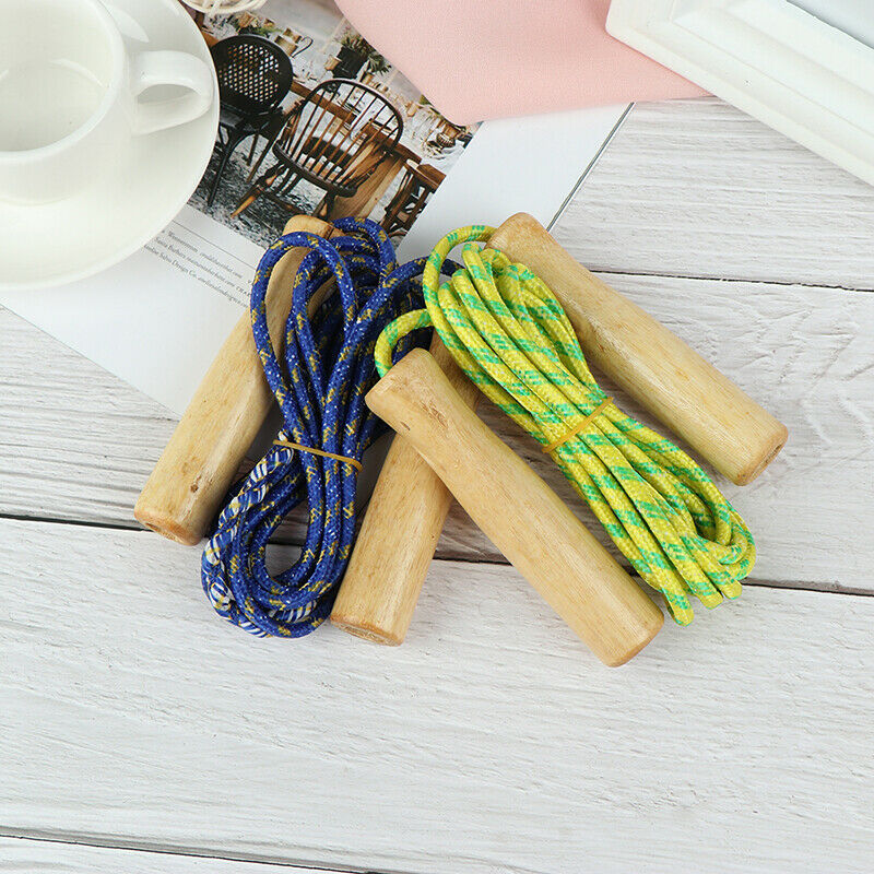 Wooden Handle Jump Ropes  Sports Body Building Fitness Equipment Skipping New.DD