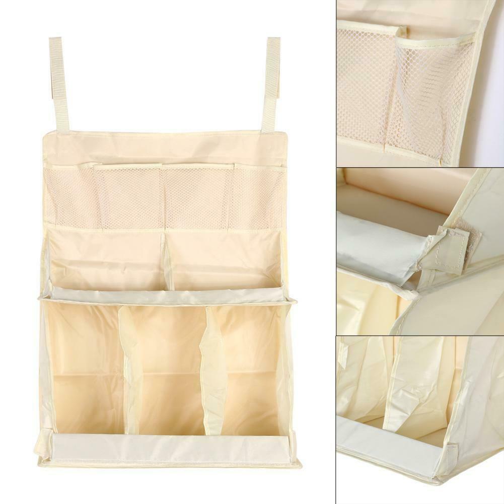 Waterproof Diapers Organizer Baby Bed Hanging Bag Portable Storage Bag @