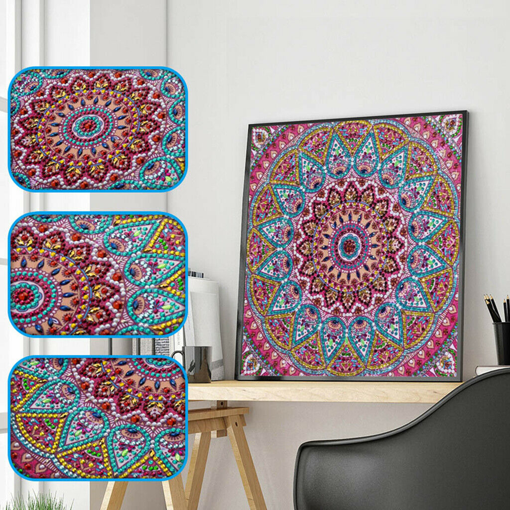 2 Sets Special Shaped Diamond Painting Set Rhinestones Colorful Flower Diy Home