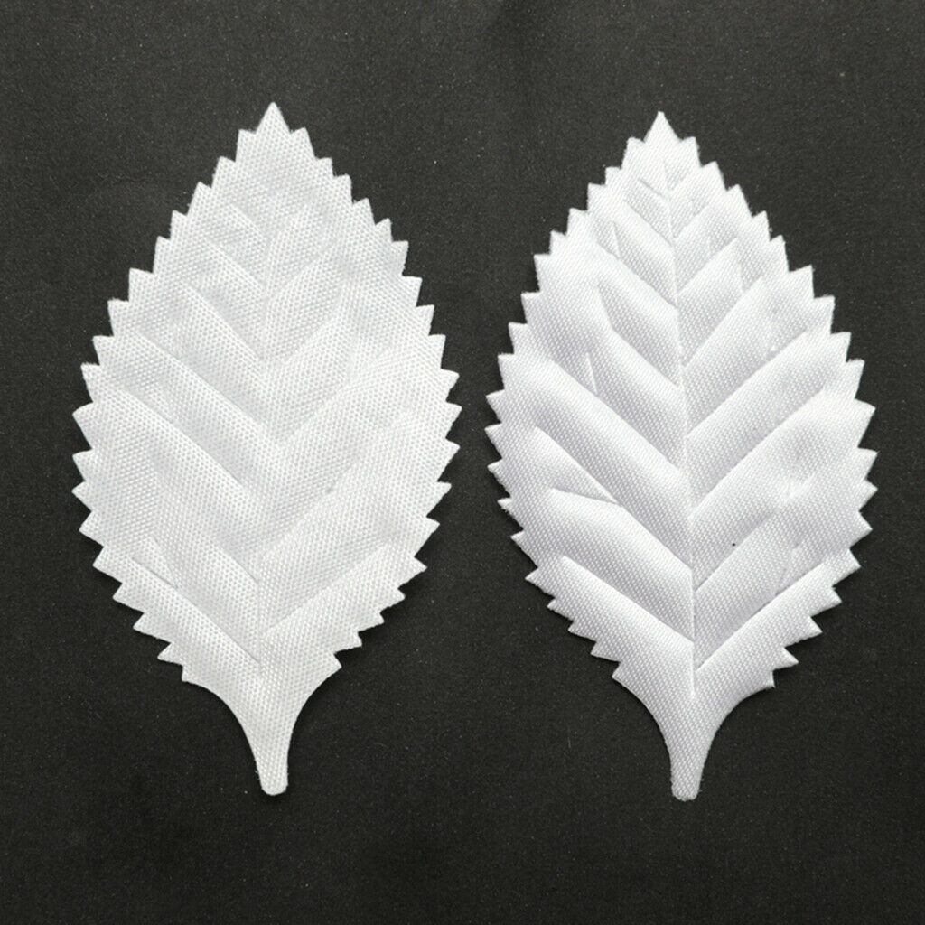 100 Piece Artificial Rose Leaves Applique Scrapbooking DIY Craft White