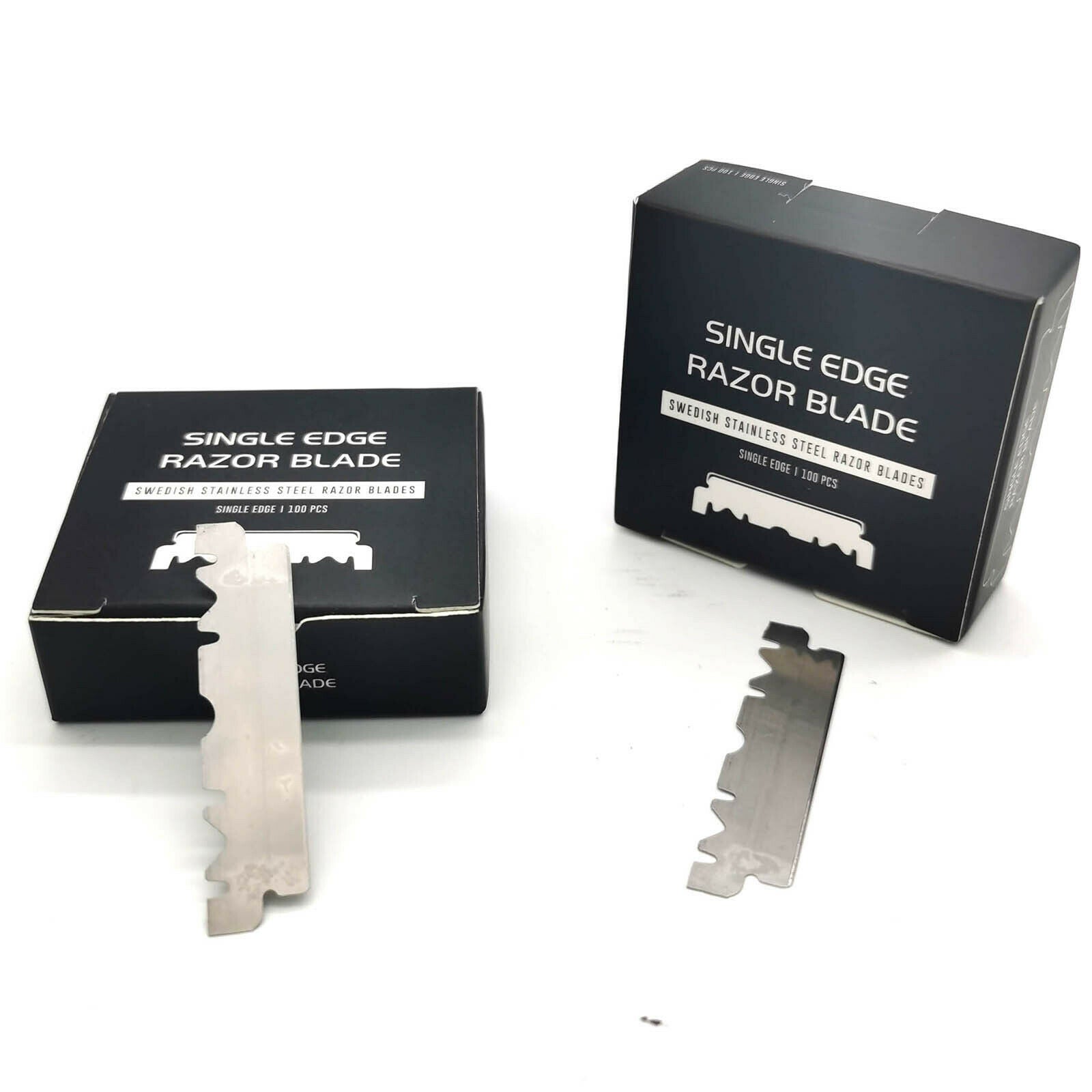 100Pcs Razors Blades Stainless Steel for Barbers Exchangeable Blade Razors