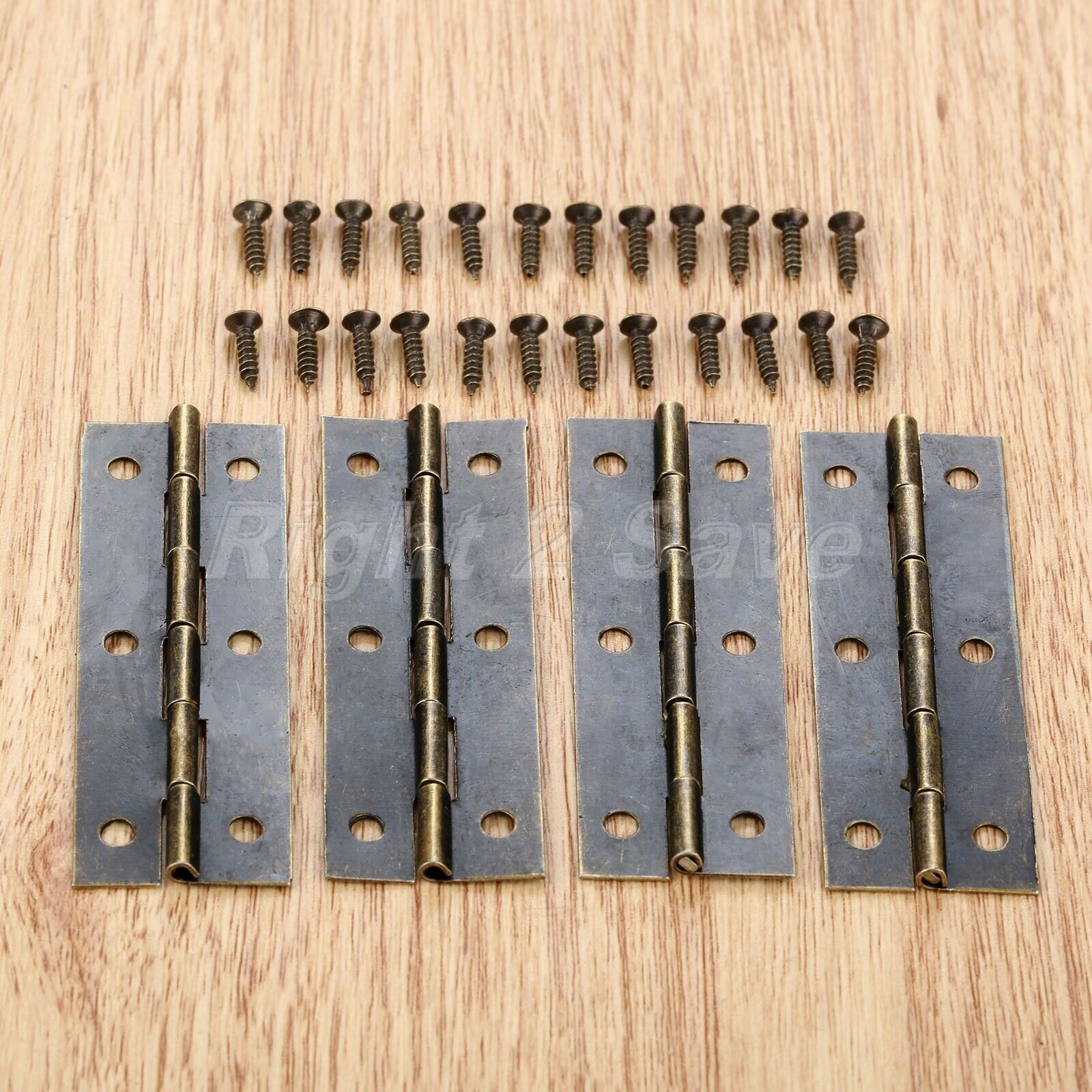60*20mm Retro Cabinet Hinges Wardrobe Jewelry Box Furniture Door Hinges w/ Screw