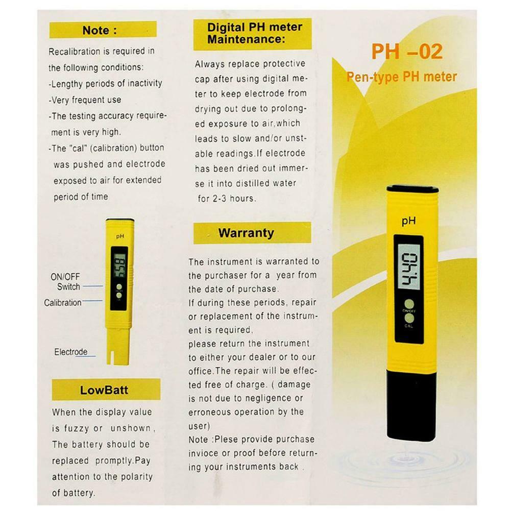 Portable Pro Digital LCD Pen PH Meter Tester Aquarium Pool Water Wine Monitor US