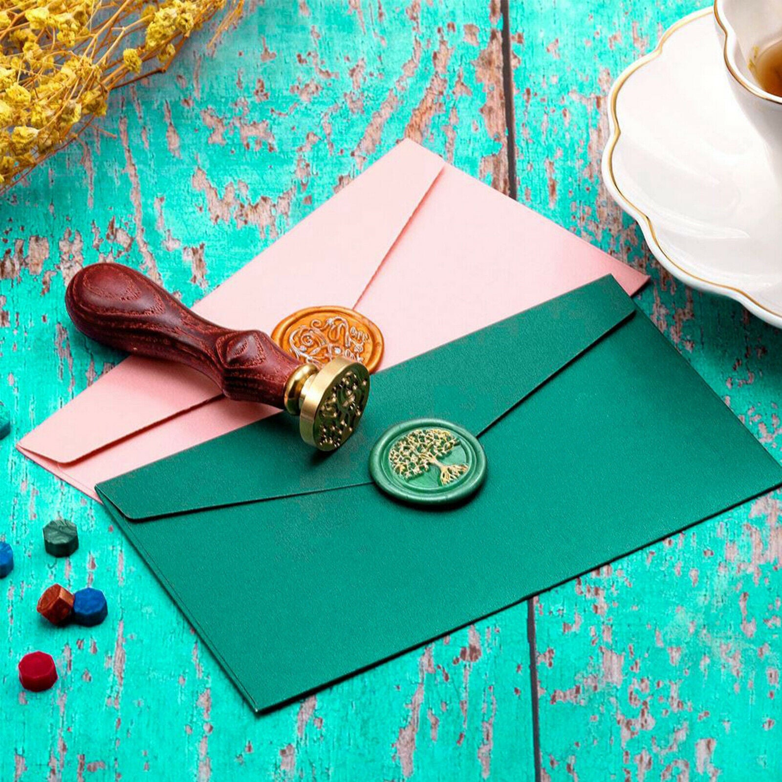 Wax Sealing Stamp Kit for Letter Card DIY Scrapbooking Craft Gift Seal Set
