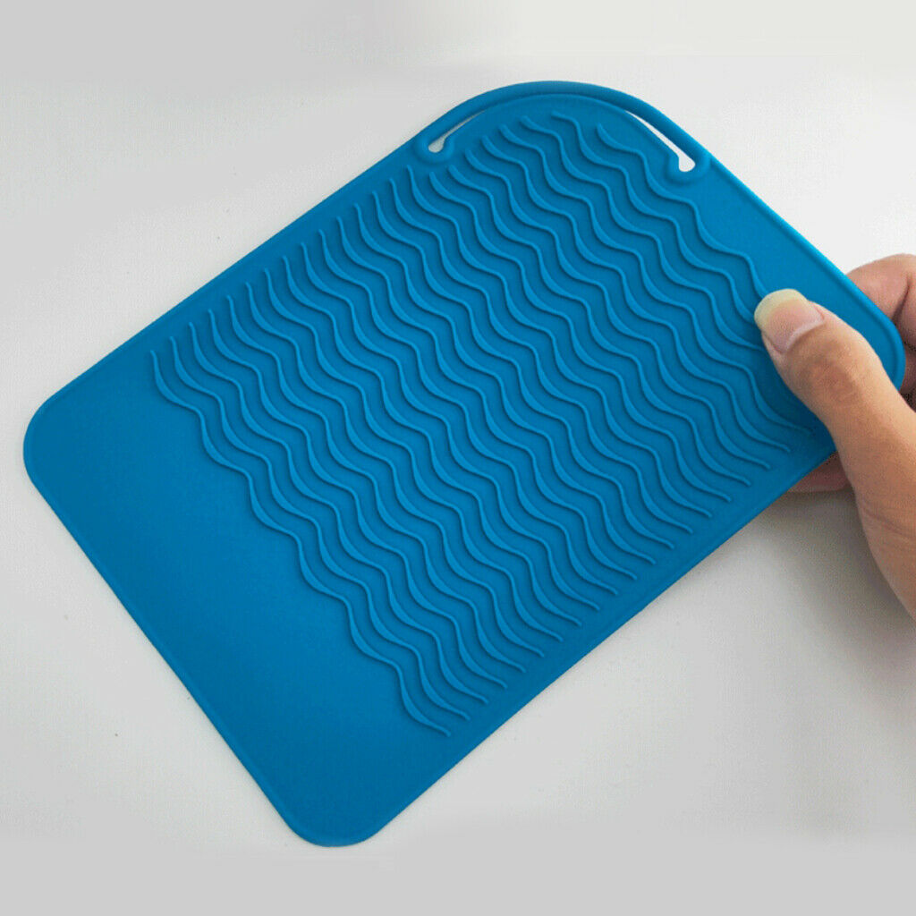 Salon Hair Straightener Anti Heat Safety Silicone Mat Non-Slip Storage Pouch