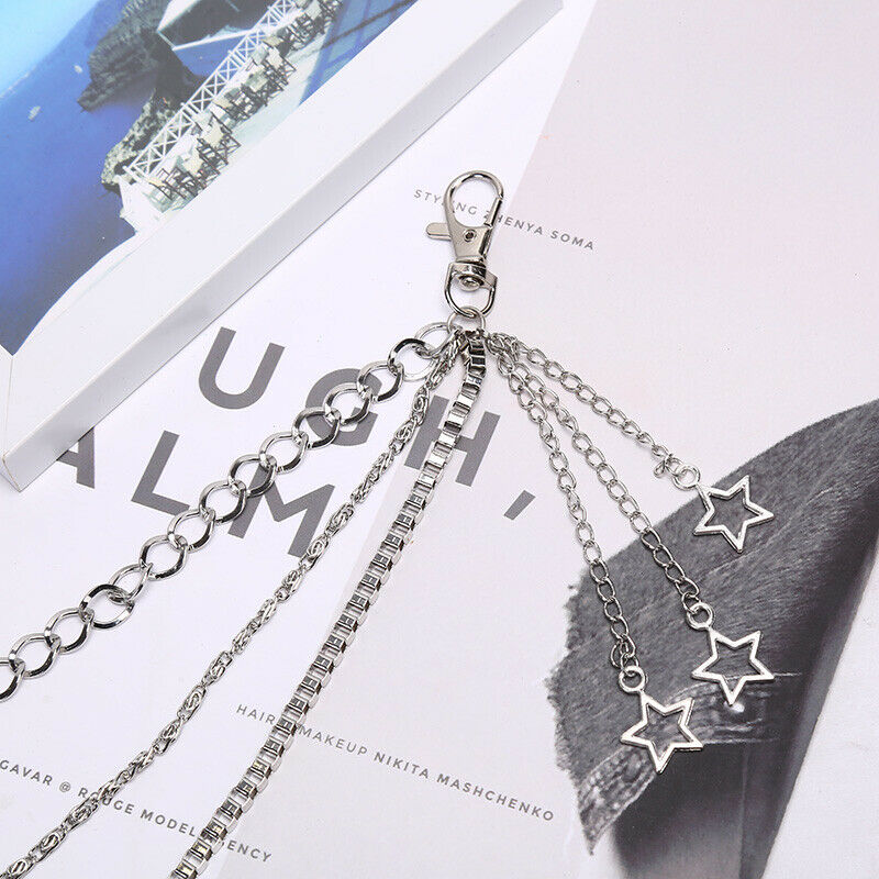 Metal Gothic Pants Chain Hip Hop Punk 3 Layers Jean Key Wallet Chain Star WDDAU