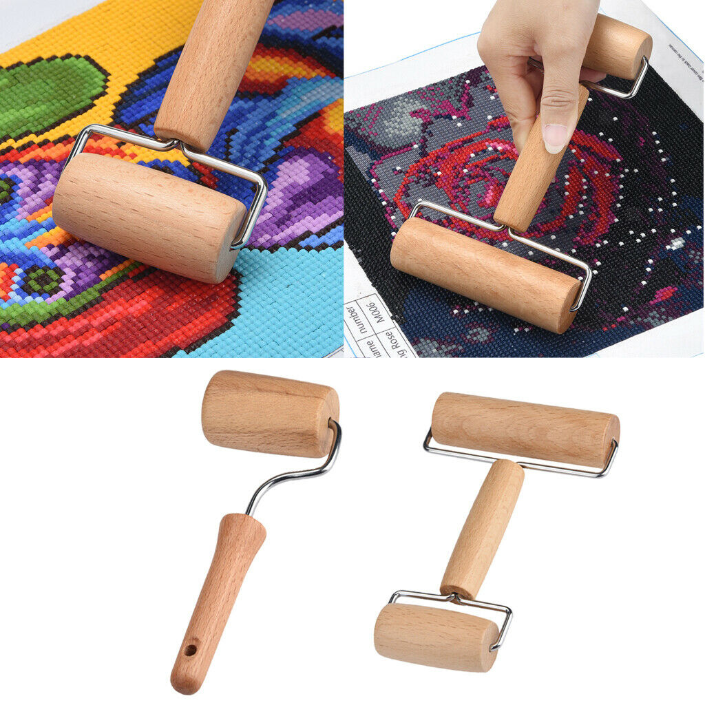 Diamond Painting Supplies 2pcs Rhinestone Embroidery Painting Wooden Roller