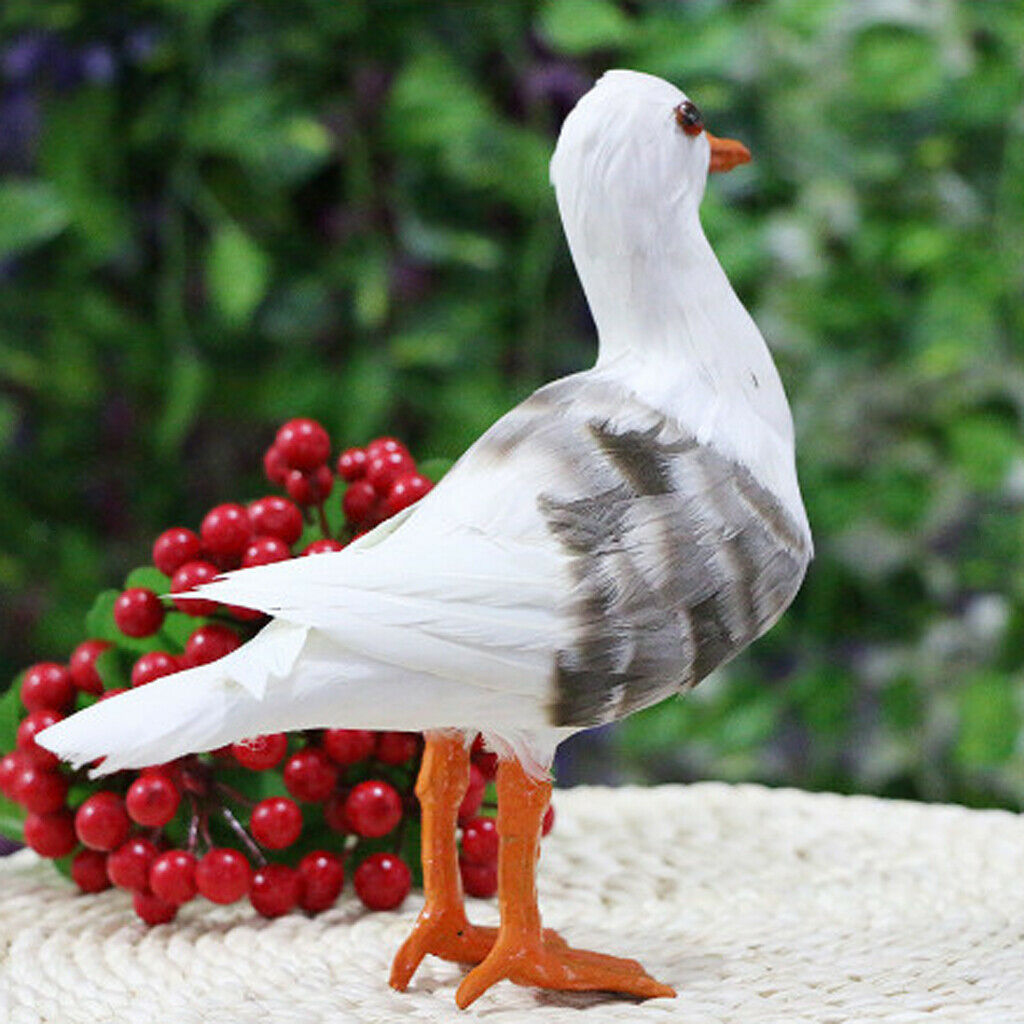 Simulated Seagull Realistic Bird Animal Artificial Feather Bird Garden Decor