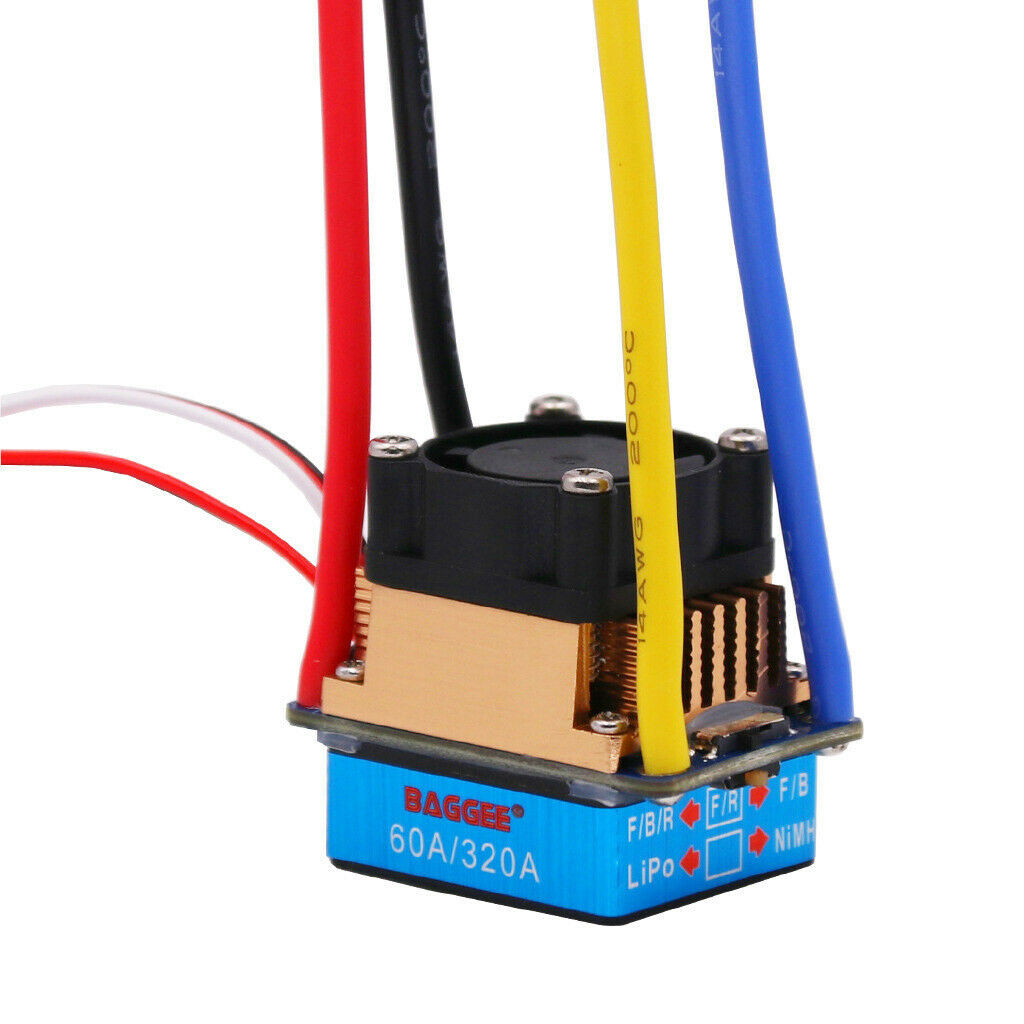 540 27T/16800kv Waterproof Brushed Motor with 60A/320A ESC for 1/10 RC Car Truck