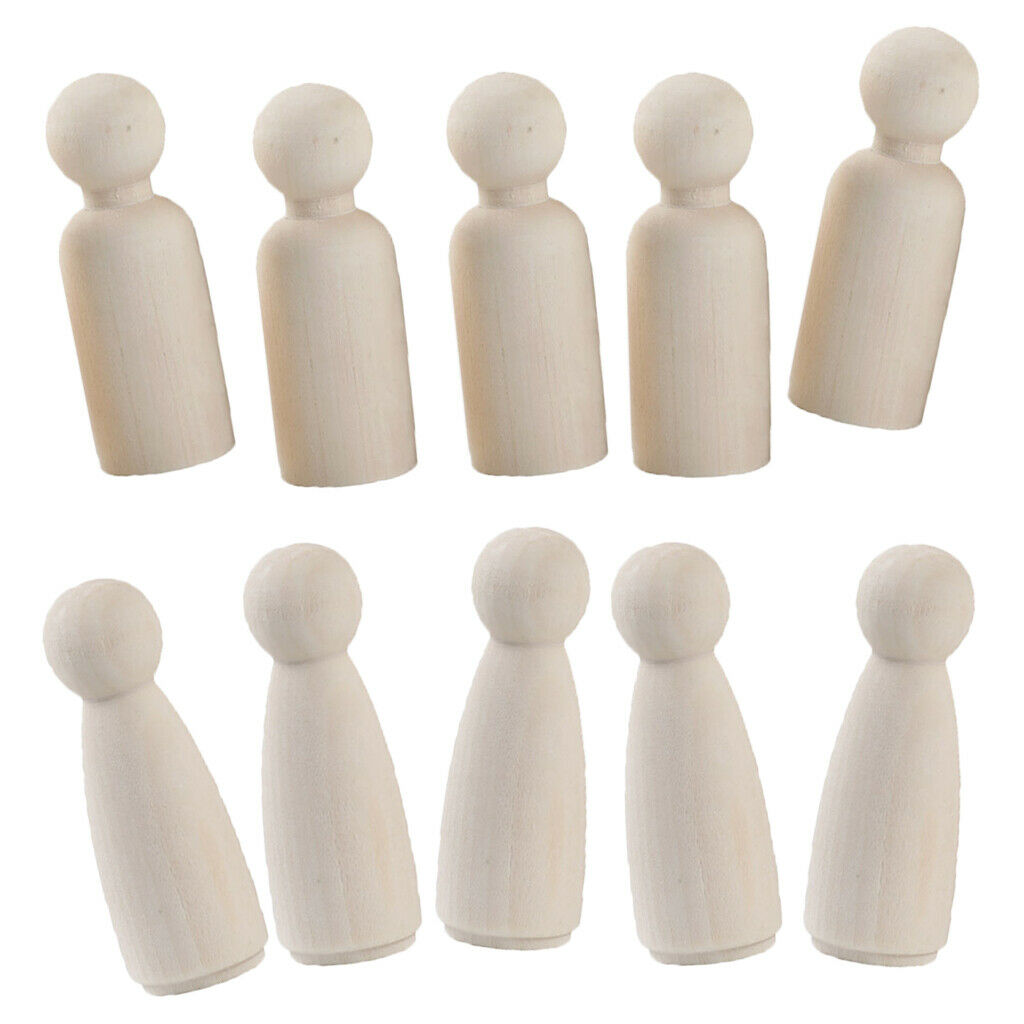 10x hardwood male / female natural unfinished wooden pegs
