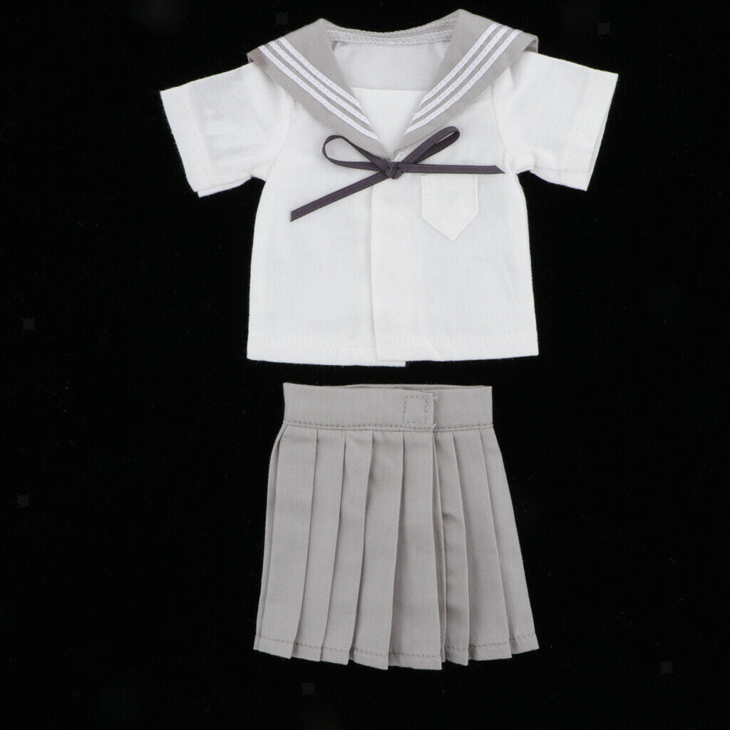 2Set of 1:4 Scale Student Uniform Suit for 18" 17" BJD Dress Accessory