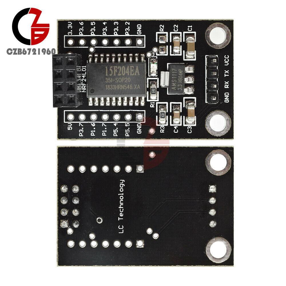 STC15F204 Development Board Wireless NRF24L01 Module I/O UART Serial 3.3V 5V