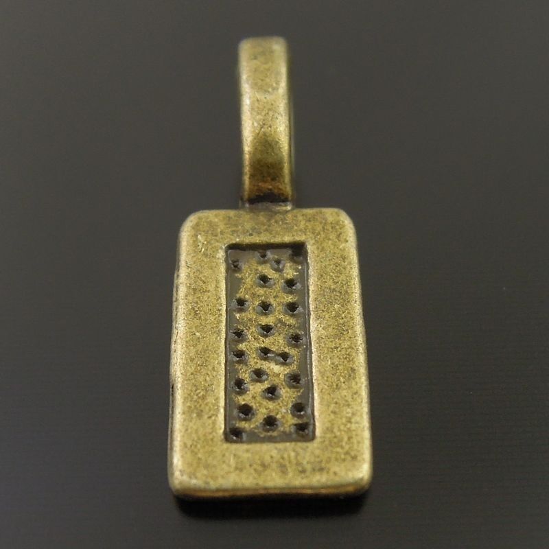 40 pcs Antiqued Bronze Rectangle Glue On Bails Earring Pendant Jewellery Making