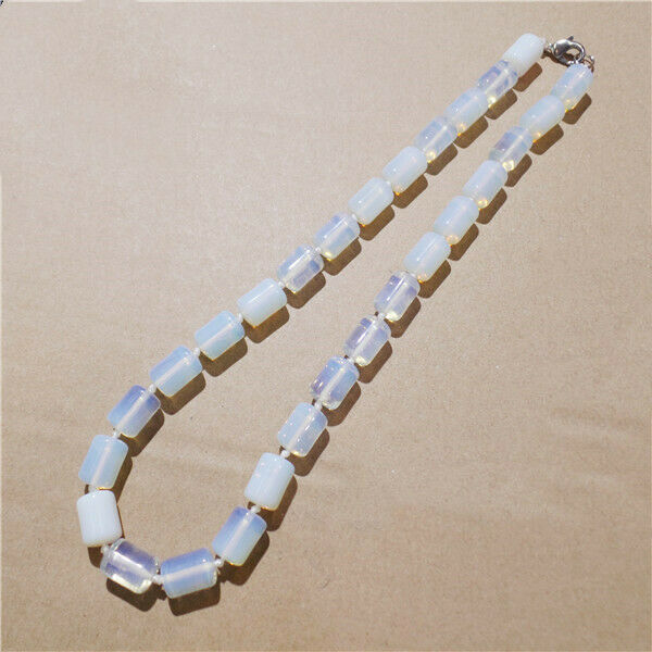 1 Strand 13x10mm Women White Opal Cylinder Beads Handmade Necklace 42cm HH9261