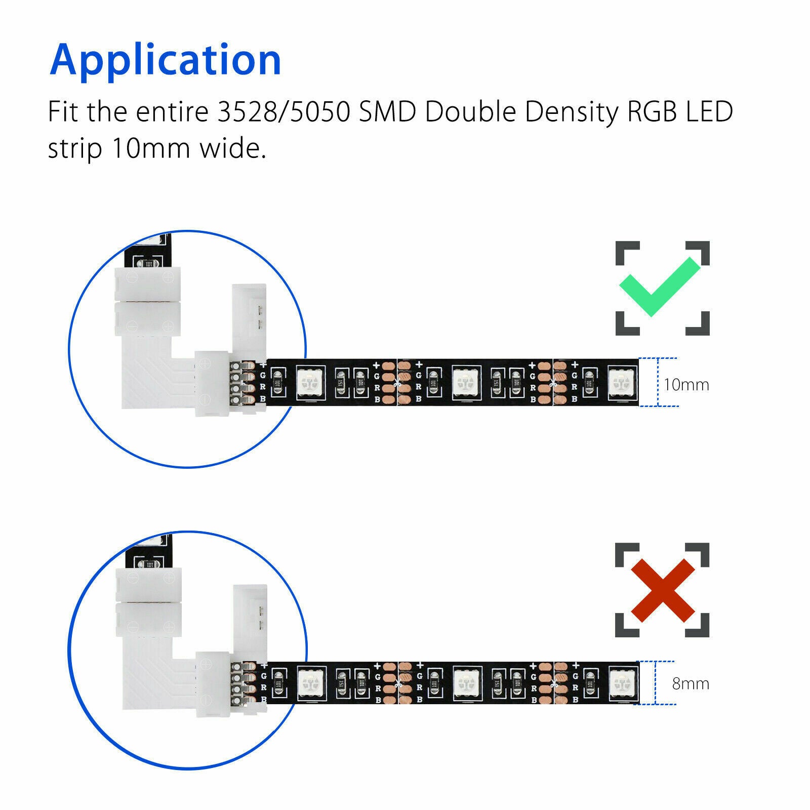 10X 10mm L-Shape 4pin Corner Connector Adapter for 5050/3528 LED RGB Strip Light
